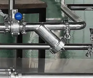 Y type Hops filter equipped ahead of heat exchanger
